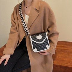 Korean fashion contrast color shoulder bag rhombus single shoulder messenger bag