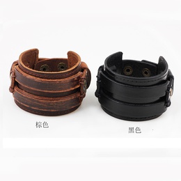 European and American jewelry retro wide leather braceletpicture4
