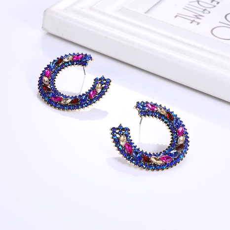 Europäische und amerikanische Mode Buchstabe C-förmige diamantbesetzte Ohrringe Großhandel's discount tags
