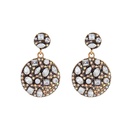 European and American handmade diamond earrings simple geometric round earringspicture12