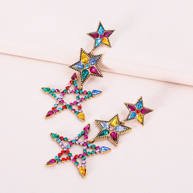 European and American fashion fivepointed star earrings