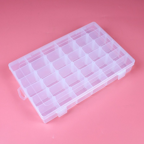 Jewelry box plastic detachable 36 small lattice jewelry necklace ring earrings storage box's discount tags