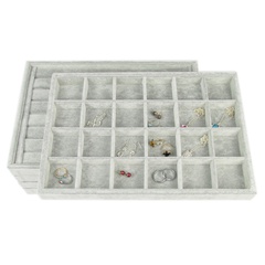 display shelf storage pendant necklace earrings square flannel jewelry tray