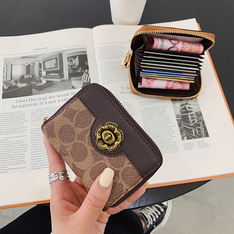 Sunflower zipper card holder 2021 new fashion large-capacity multi-card coin purse's discount tags