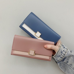 Stitching long wallet 2021 new card folding wallet fashion trifold largecapacity coin pursepicture10