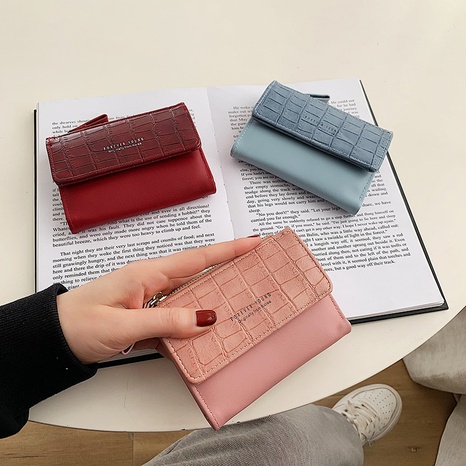 Korean Casual Stone Pattern Wallet Large-capacity Multi-Card Position Zipper Bag's discount tags