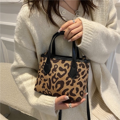 Casual fashion small bag autumn and winter new leopard print single shoulder handbag messenger bag's discount tags