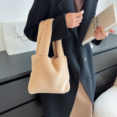 Korean plush bag handbags casual plush portable bag wholesale's discount tags