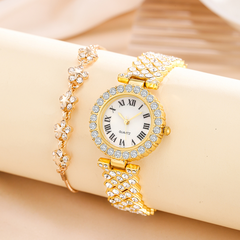 Fashion Stainless Steel Watch Ladies Diamond Set Watch  Geometric Bracelet