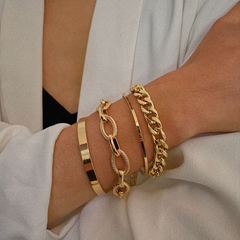 Fashion flat snake bone chain bracelet twist chain cross chain bracelet