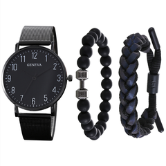 Simple Solid Color Men's Digital Dial Geometric Quartz Watch