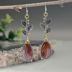 New Creative Tree Leaf Agate Earrings Dangle Earrings