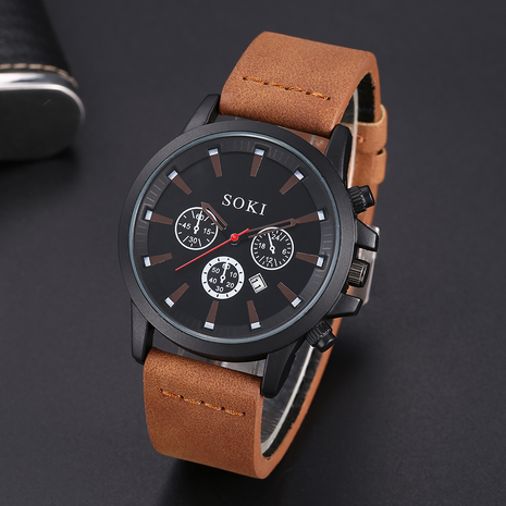 Men's Watch Luxury Round Pointer Date Quartz Watch's discount tags