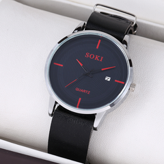 Luxury Men's Watch Round Dial Without Scale Quartz Watch