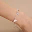 simple design accessories metal fluorescent geometric peach heart pendant bracelet ankletpicture14