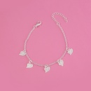 simple design accessories metal fluorescent geometric peach heart pendant bracelet ankletpicture15