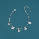 simple design accessories metal fluorescent geometric peach heart pendant bracelet ankletpicture10