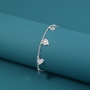 simple design accessories metal fluorescent geometric peach heart pendant bracelet ankletpicture11