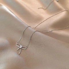 Personality titanium fashion zircon pendant niche clavicle chain necklace