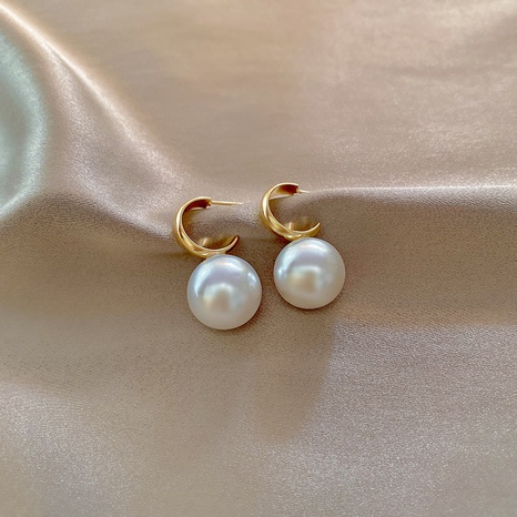 Korea simple pearl earrings retro alloy earrings's discount tags
