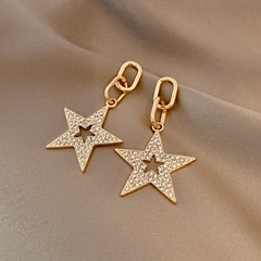 fashion exaggerated full rhinestone star trend earrings
