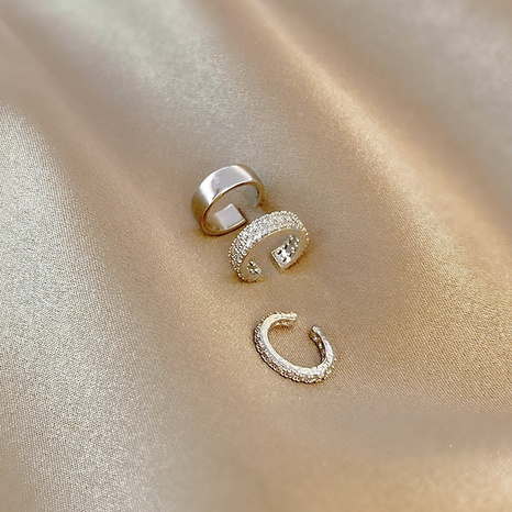 copper micro-inlaid zircon non-pierced ear bone clip three-piece set NHGAN560588's discount tags