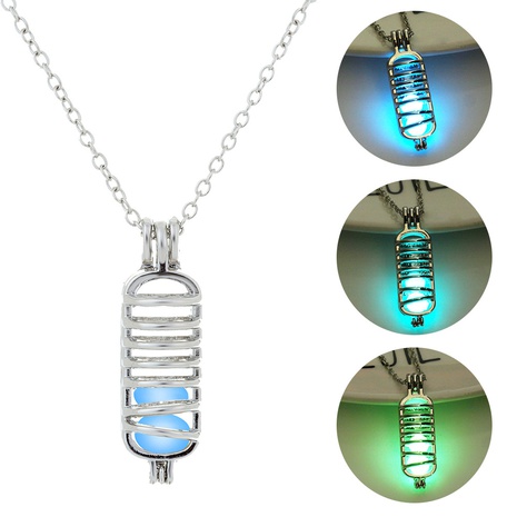 collier lumineux personnalité créativité peut être ouvert chaîne de clavicule à cage cylindrique's discount tags