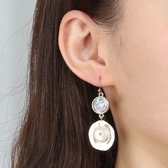 fashion ear hooks Baroque pearl shell long earrings