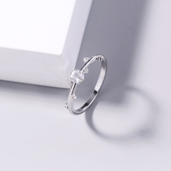 simple and fresh branch zircon ring micro-inlaid accessories ring jewelry