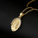 rtro plaqu cuivre or vritable zircon collier pendentif Vierge Marie cadeau religieuxpicture8