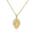 rtro plaqu cuivre or vritable zircon collier pendentif Vierge Marie cadeau religieuxpicture10
