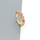 simple color dripping oil zircon peach heart open ring female wholesalepicture9
