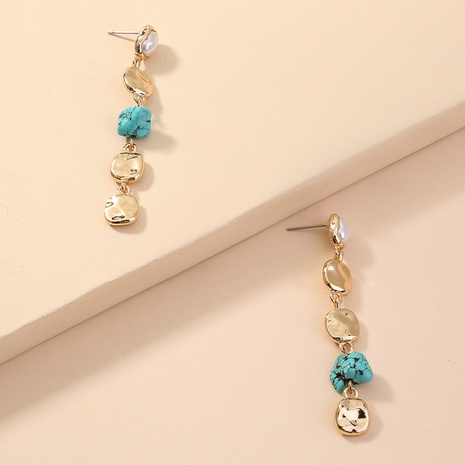 fashion wild long tassel earrings green natural stone pearl earrings  NHDB560887's discount tags