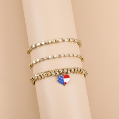 new fashion beaded bracelet geometric round bead heart bracelet set