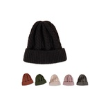 Schwarzer Hut koreanische Version der reinen Farbe Twist Wollmtze Mode Gehrschutz Strickmtzepicture7