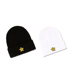 Black hat star knit hat warm ear protection cold-proof woolen hat
