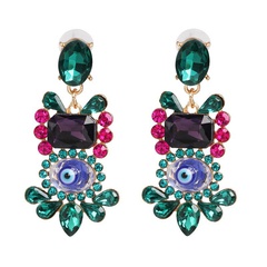 European and American jewelry fashion creative geometric eyes diamond earrings
