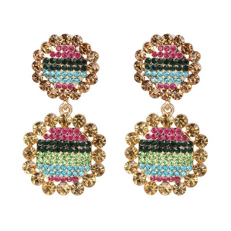 Nuevos pendientes de diamantes de colores simples creativos europeos y americanos joyería femenina elegante's discount tags