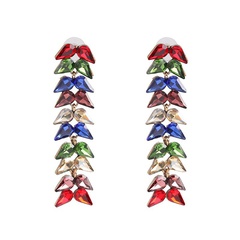 European and American exaggerated tassel earrings female long claw chain centipede earrings