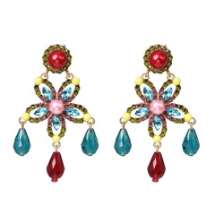 new European and American five-pointed star earrings tassel diamond earrings wholesale