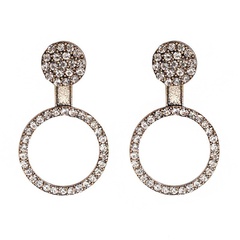 Korean color diamond geometric round simple retro female exaggerated earrings wholesale