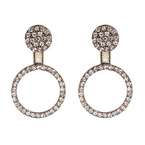 Korean color diamond geometric round simple retro female exaggerated earrings wholesale  NHJJ561044's discount tags