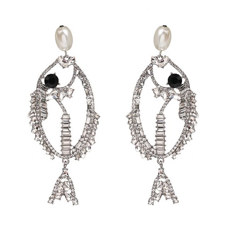Korean new year carp earrings European and American fashion color diamond earrings  NHJJ561051's discount tags