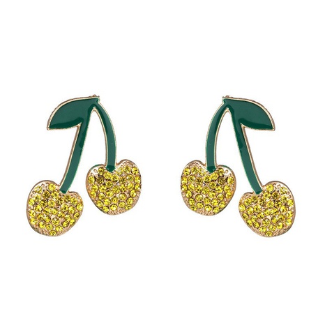 retro stud earrings full of diamonds cherry European and American Korean earrings wholesale  NHJJ561052's discount tags
