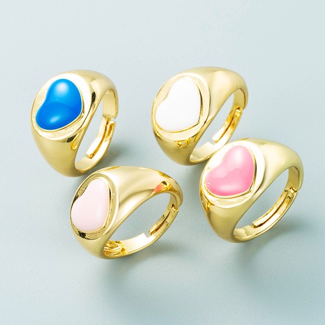 Europäische und amerikanische Mode kupfervergoldet öltropfendes Herz offener Ring weiblich's discount tags