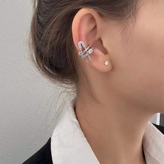 fashion geometric rhinestone-studded ear bone clip without pierced new earrings