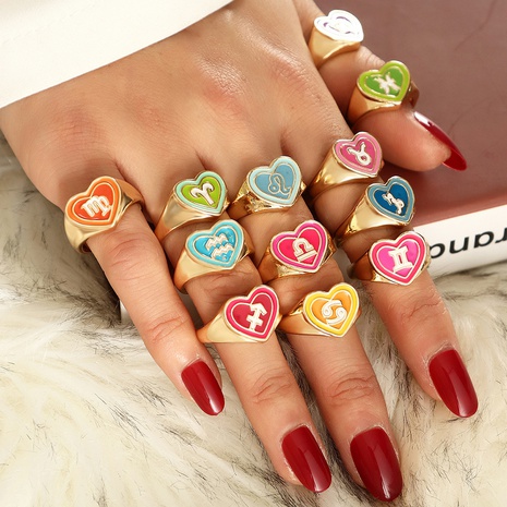 European and American fashion twelve constellation alloy oil drop ring wholesale's discount tags