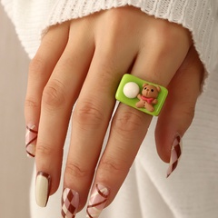 cute bear ring girls Japan and South Korea sweet acrylic index finger ring wholesale