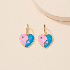 fashion tai chi gossip earrings alloy drop oil heart simple ear jewelry wholesale