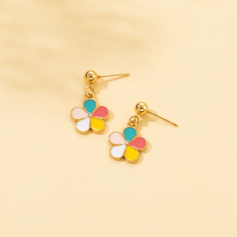 personnalité couleur fleur mode dessin animé marguerite fleur boucles d'oreilles bijoux's discount tags